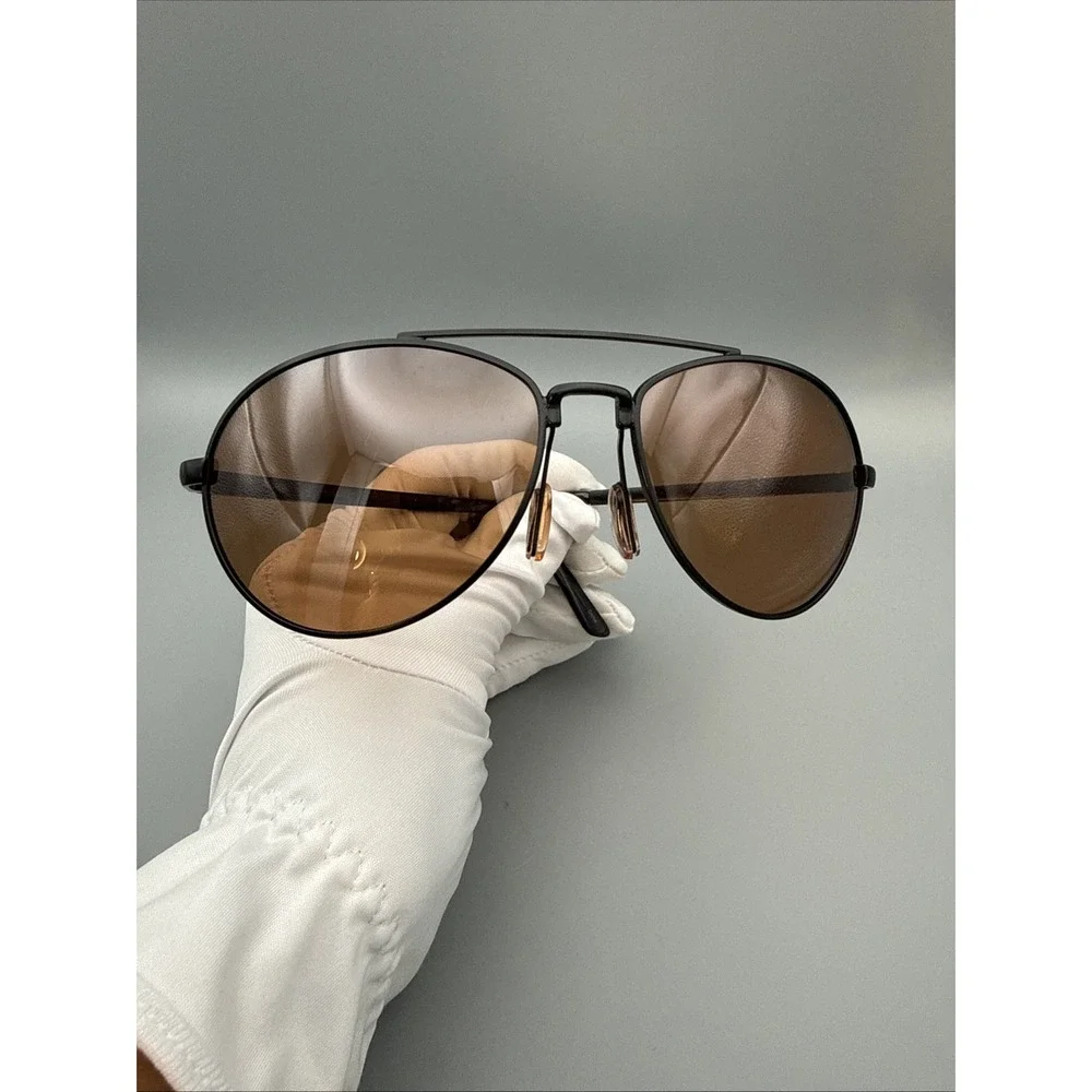 HD Vision Authentic Aviators High Definition Sunglasses Black Metal w/brown lens
